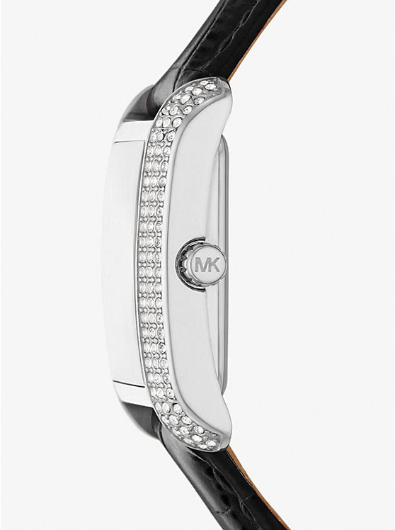 Michael Kors
Montre Emery miniature argentée à pavé et à bracelet en cuir