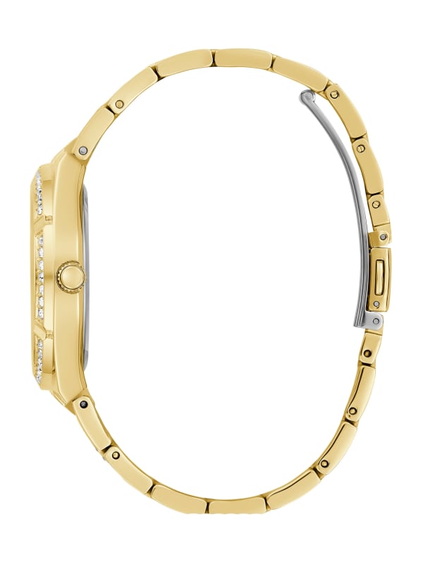 Guess Montre multifonctionnelle à découpe dorée