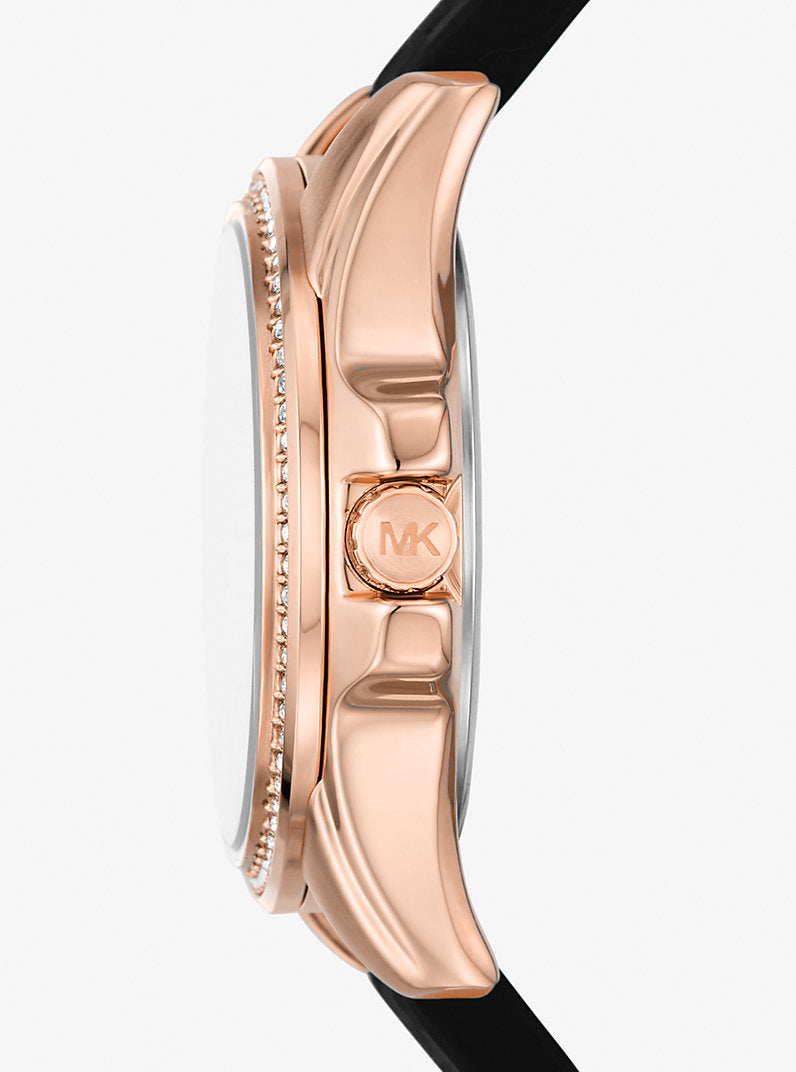 MK Outlet
Mini Pilot Pavé Rose Gold-Tone and Logo Silicone Watch