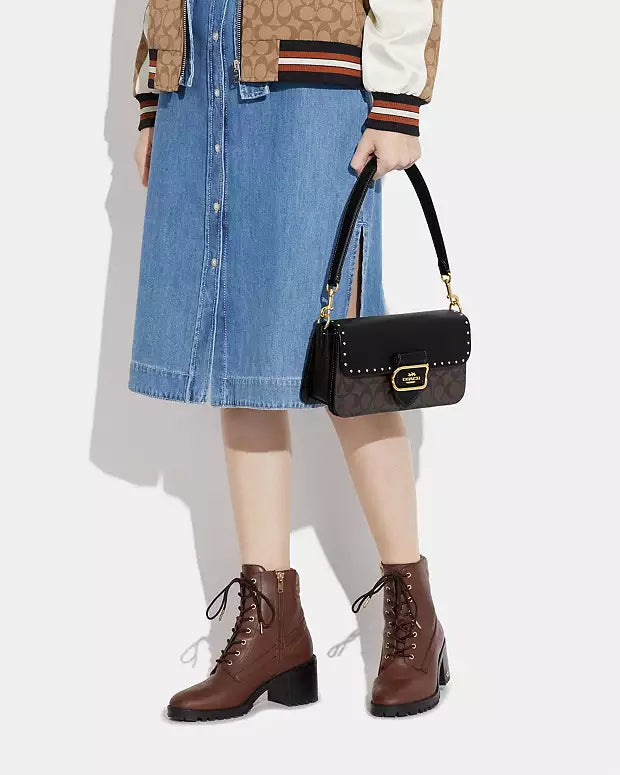 Co@ch Sac épaule Morgan Clouté En Toile Exclusive Color Block