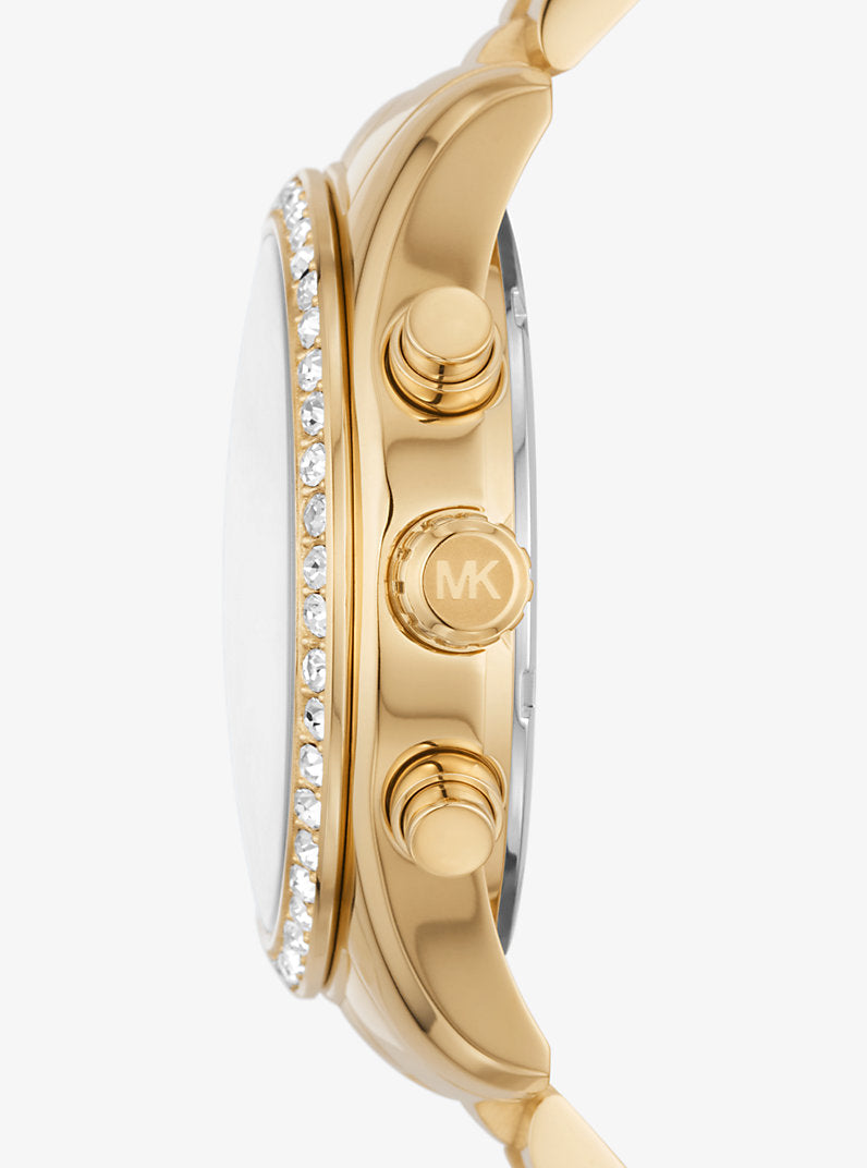 MK Montre Lexington dorée avec pierres pavées