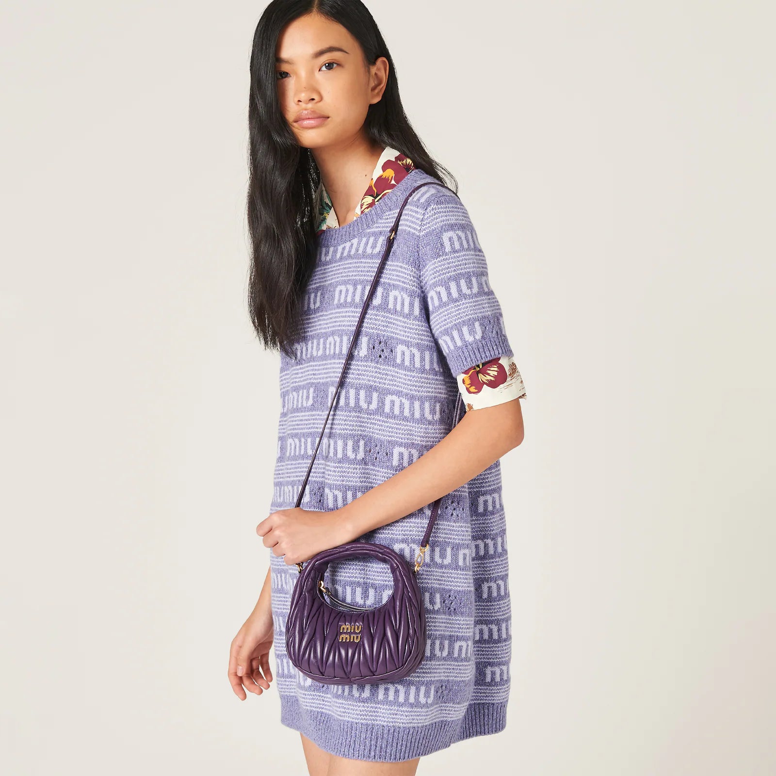 MIÛ MIÜ Sac hobo Wander nappa matelassé