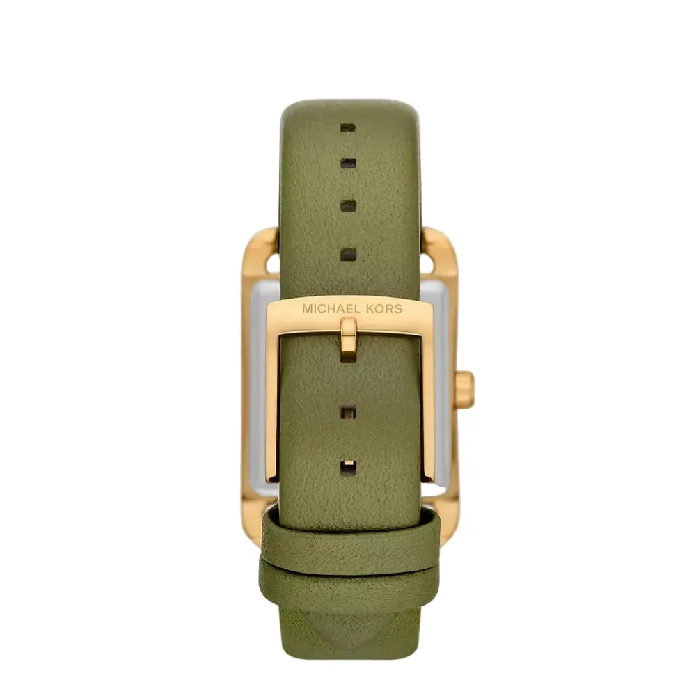 Montre Michael Kors Monroe à trois aiguilles et bracelet en cuir vert
