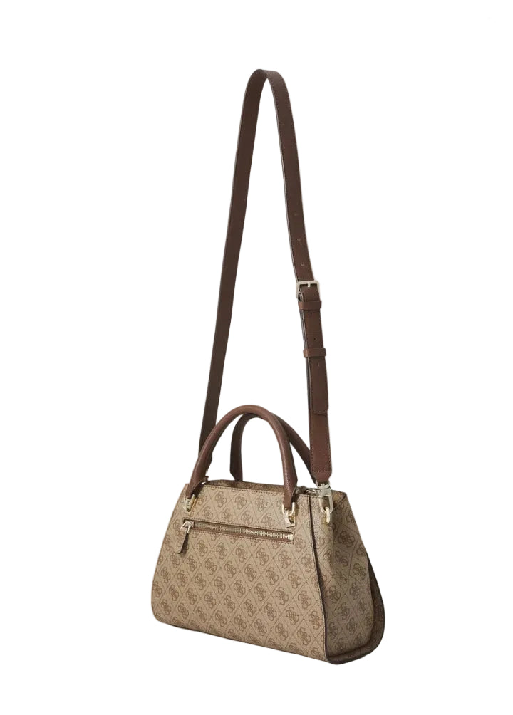 GÛESS 
NOELLE LUXURY SATCHEL - Sac à main - latte logo/brown