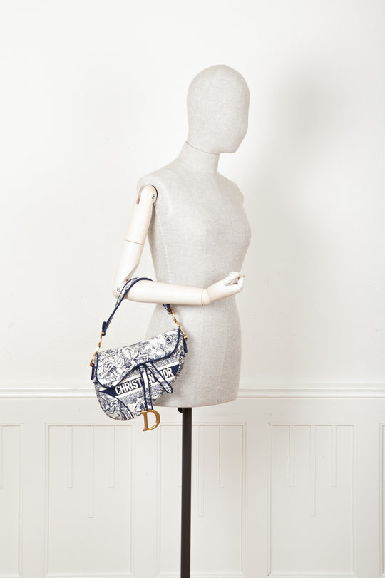 DIÔR Sac Saddle Toile de Jouy