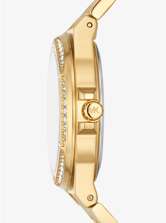 Michael Kors
Montre à logo Lennox dorée à pierres pavées et logo