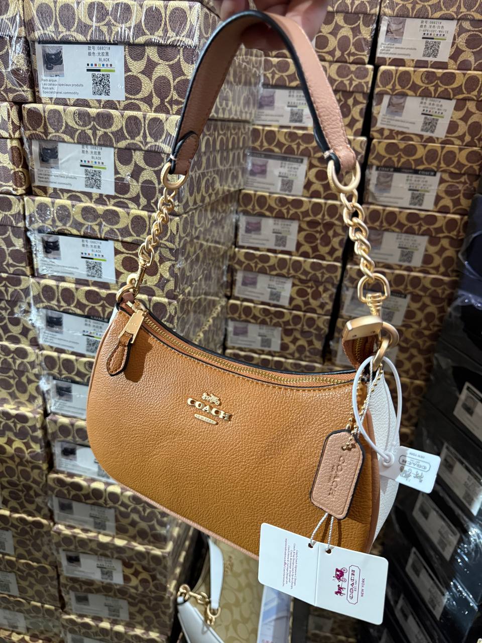 Co@ch Porté épaule Teri à Contraste De Couleur