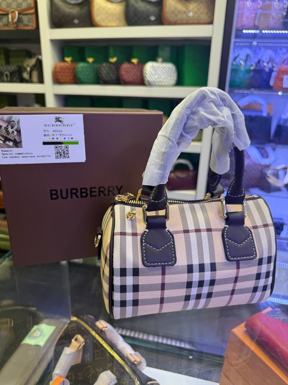 Bûrberrÿ Mini Check Bowling Bag