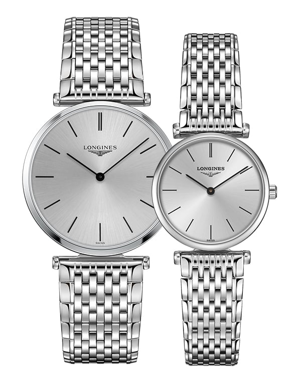 Longines Grande Classique Cadran Blanc inoxydable Boîtier et bracelet en acier