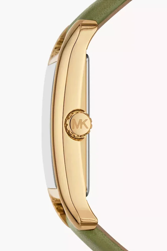 Montre Michael Kors Monroe à trois aiguilles et bracelet en cuir vert