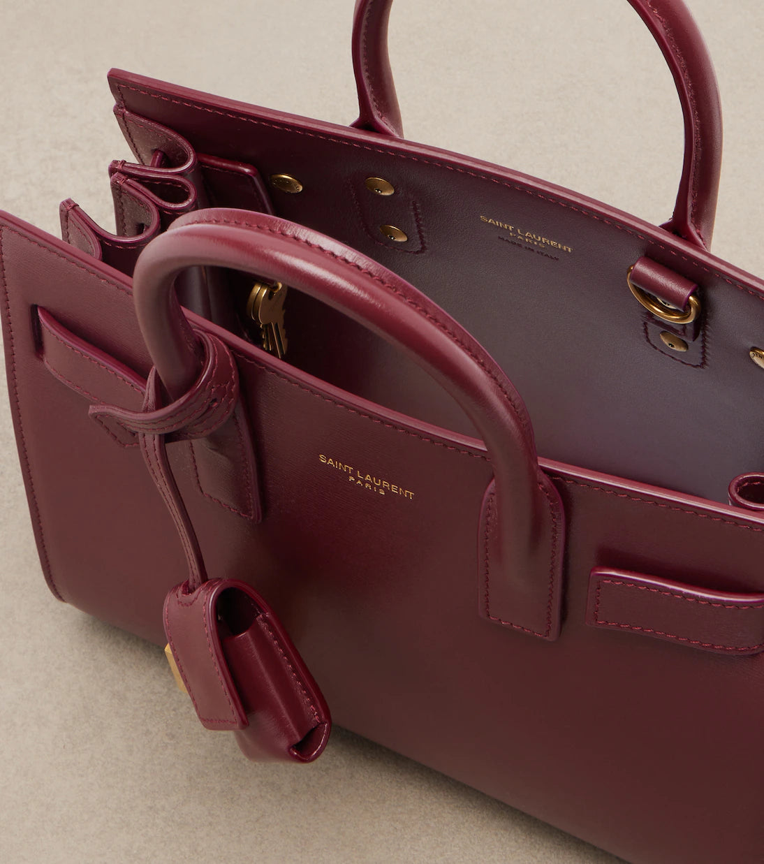 Saint-Laurent Tote Sac De Jour Nano de peau En cuir