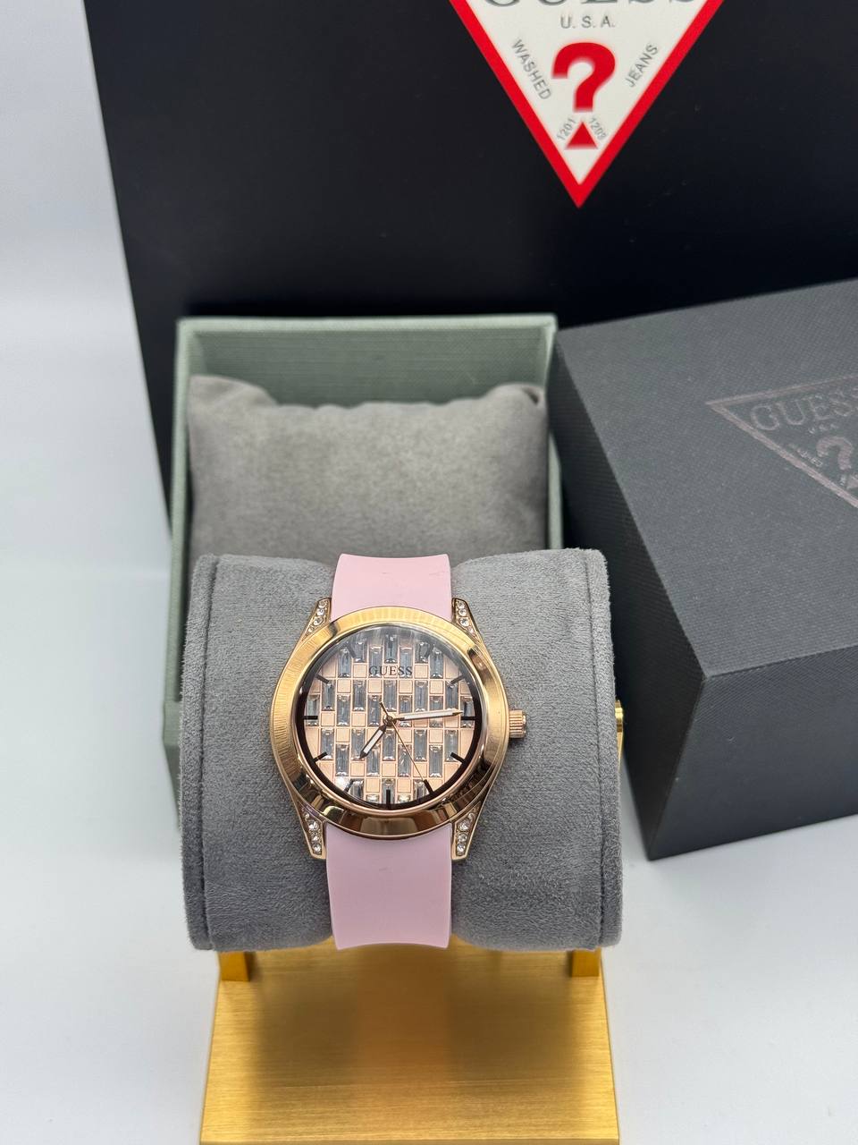 Gûess GW0109L2 Clarity Pink Silicone Strap Women Watches