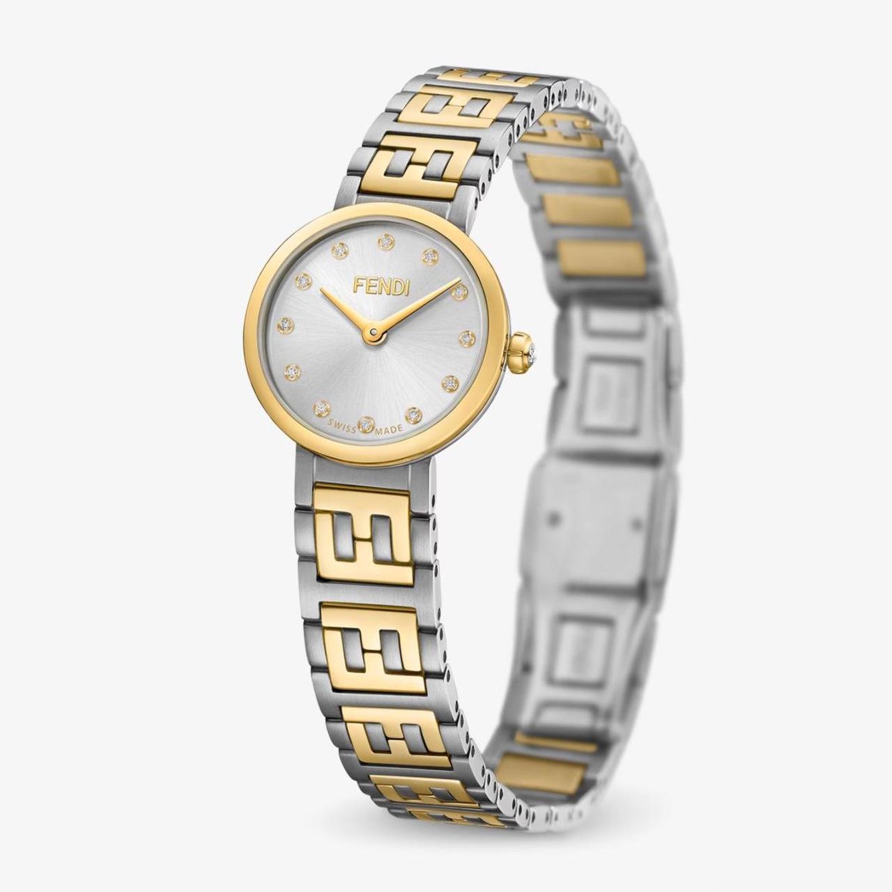 Montre Fendi pour femme argentée et dorée