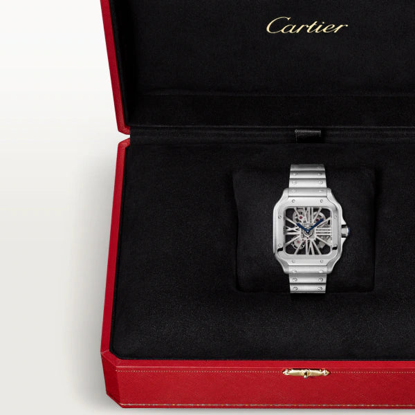 C@rtier Santos montre pour homme WHSA0015 squelette et papiers