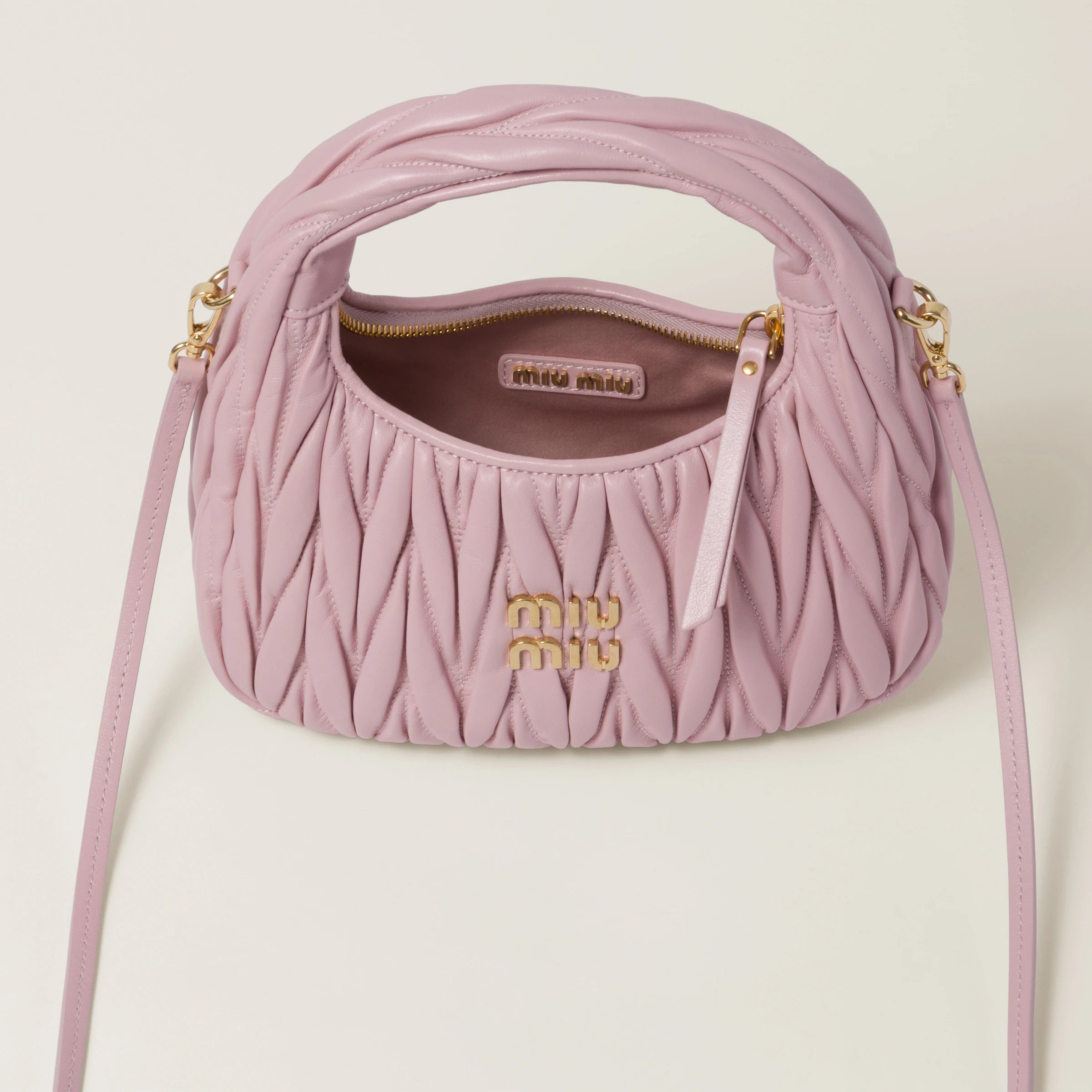 MIÛ MIÜ Sac hobo Wander nappa matelassé