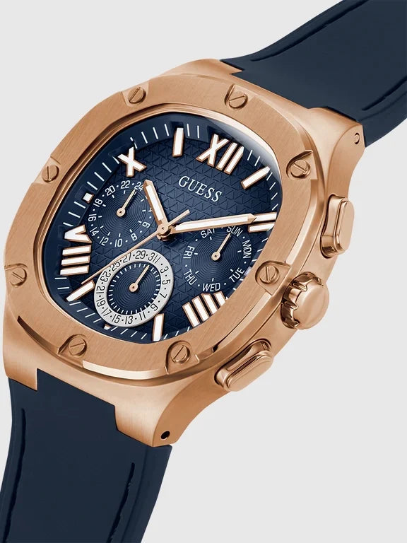 Montre Guess GW0571G2 Headline pour Homme Multifonction Bleue et Or Rose