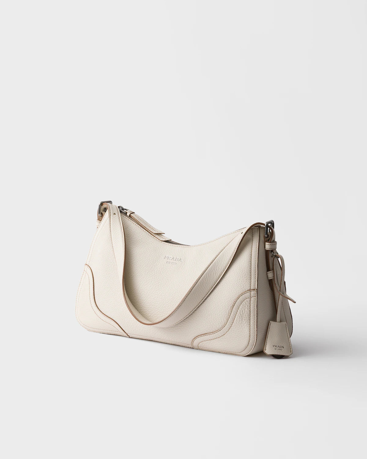 Grand sac porté épaule en cuir Prada Aimée