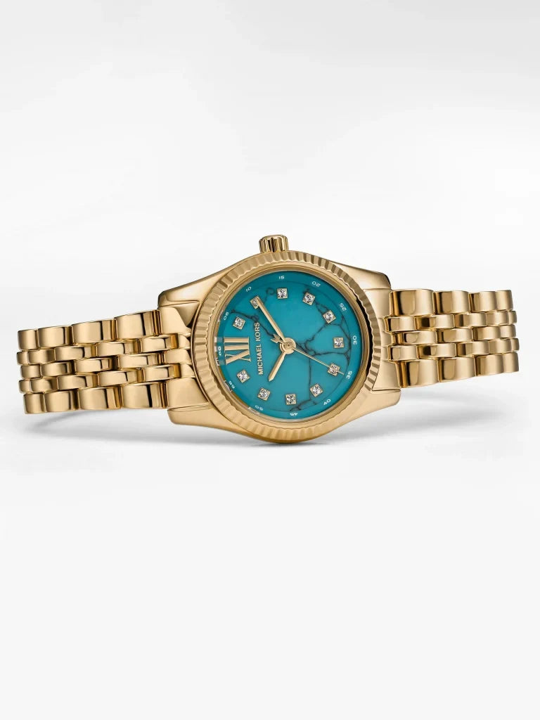 Michael Kors pour femme Petite Lexington Pavé Gold-Tone Watch, MK4813