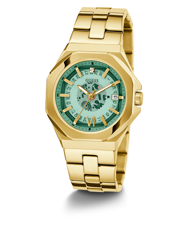 Montre GUESS pour femme, ton doré, avec date 34 mm