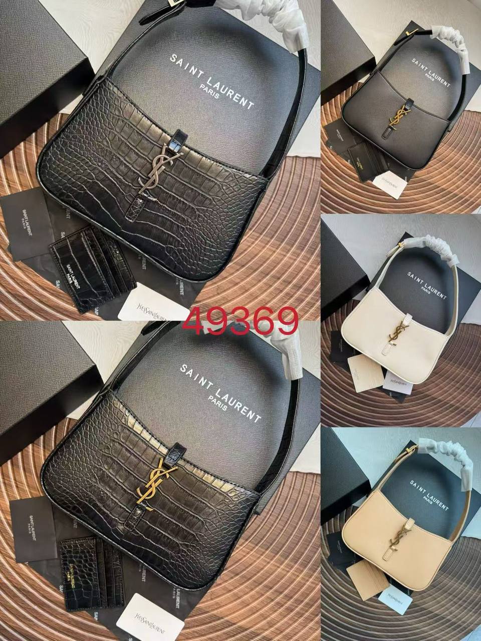 SAINT LAURENT
Le 5 à 7 croc-effect leather shoulder bag