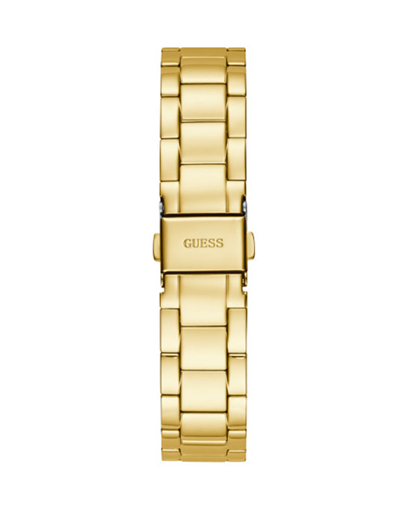 Montre Gûess Luna avec cadran blanc et bracelet en acier doré pour femme - GW0308L2