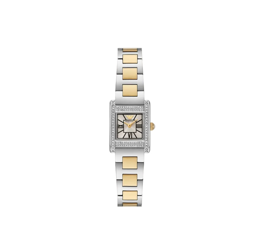 Emporio Armani Montre à deux aiguilles en acier inoxydable doré
