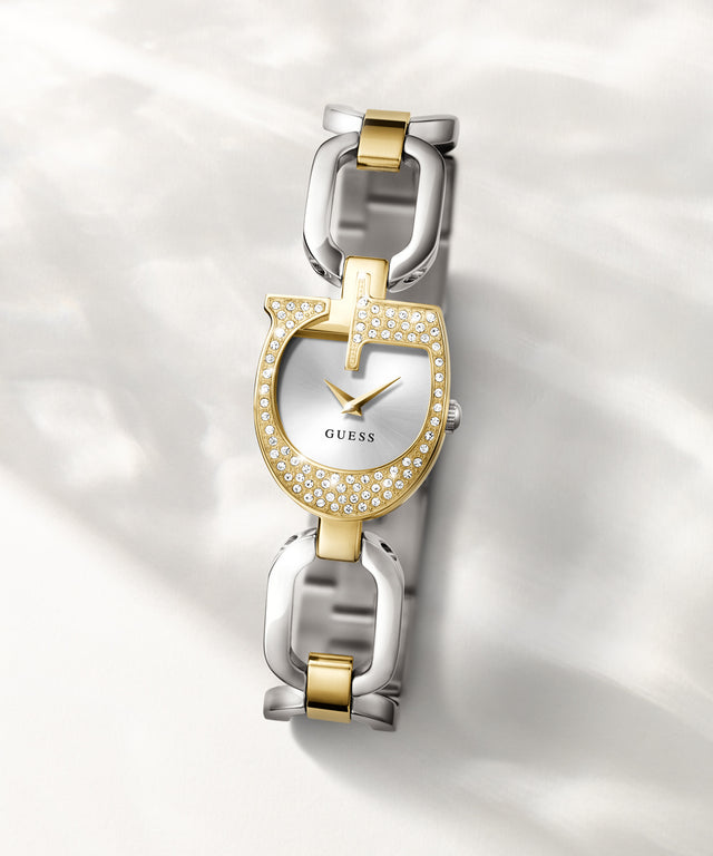 Montre analogique bicolore dorée GUESS pour femme
