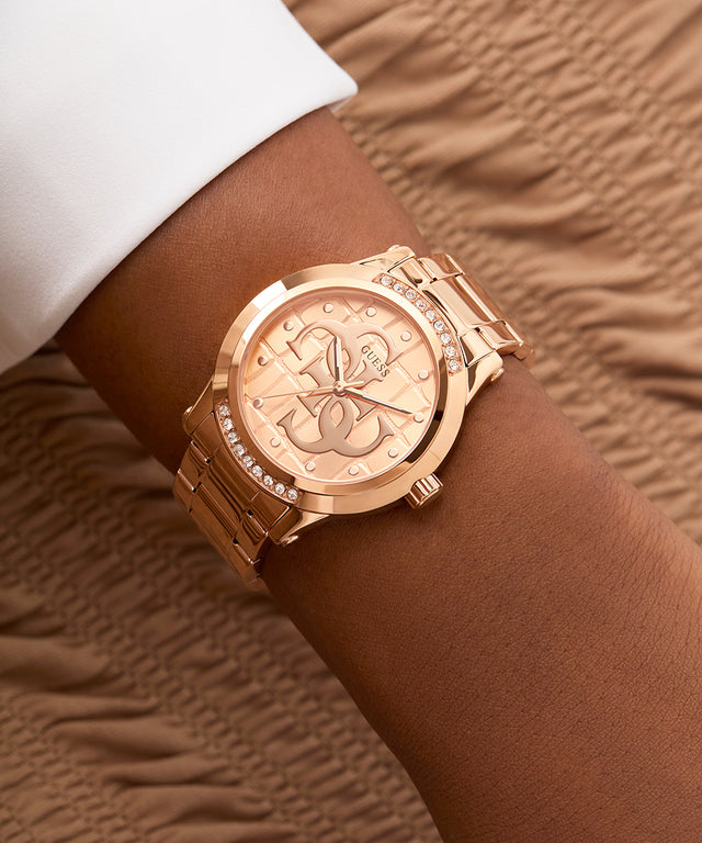 Montre analogique GUESS pour femme, couleur or rose 36 mm