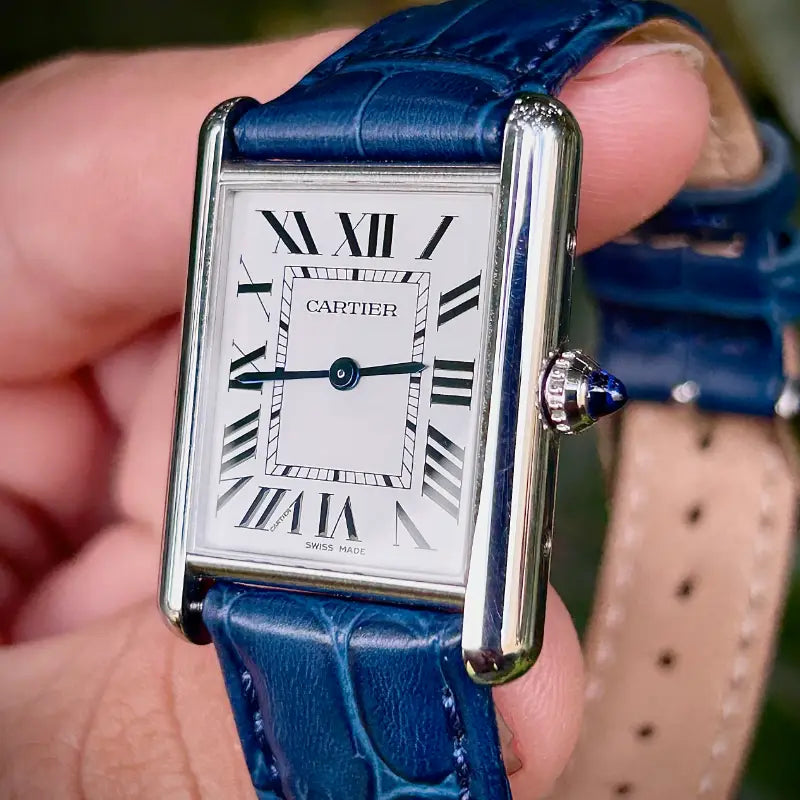 Cartier Tank Must – Silver ceinture bleue