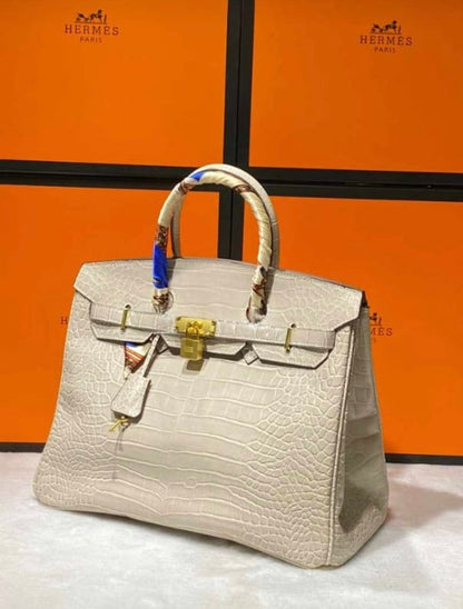 BIRKIN 35 HRMS CROCO BEIGE