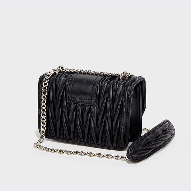 Petits sacs croisés véritable avec perles en forme de cercle pour femmes
