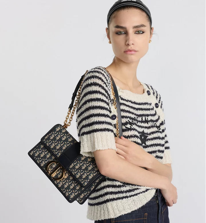 Diôr Sac chaîne 30 Montaigne
Toile jacquard Diôr Oblique bleu