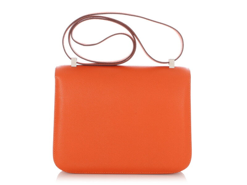 Hermès Constance 23 Epsom orange, garniture en palladium, 2011